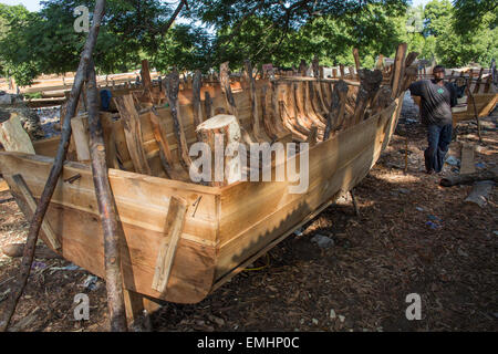 traditionellen Dhau Gebäude in Zanzibar Stockfoto