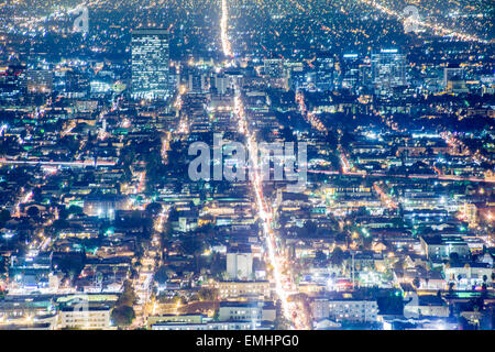 LOS ANGELES, CA-24 Januar: Los Angeles Stadt-Lichter in Los Angeles Kalifornien, USA am 24. Januar 2009. Stockfoto