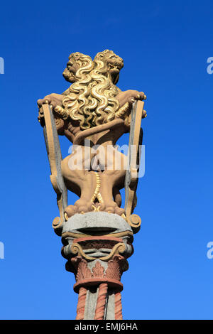 Deutschland-Baden-Württemberg-Ulm Spalte statue Stockfoto