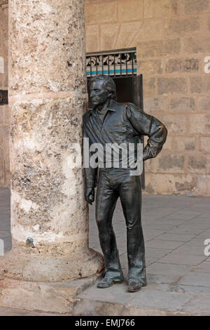 Statue Antonio Gades Plaza Kathedrale San Cristobal Havanna Kuba Habana Vieja Stockfoto