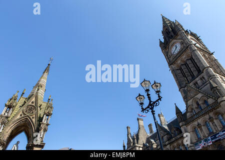 Manchester Town Hall (rechts), Albert Square, Manchester Stockfoto