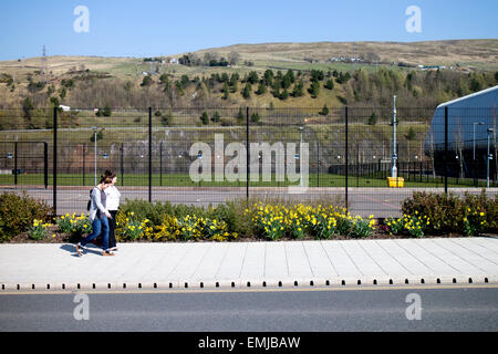 Ebbw Vale Sportzentrum Stellplätze, Blaenau Gwent, Wales, UK Stockfoto