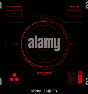 Futuristische blaue virtuellen Grafik touch Benutzer Schnittstelle HUD Stock Vektor