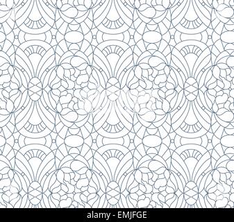 Nahtlose Blumenmuster. Zusammensetzung der stilisierten Blumen, Blätter, Geomertrical Formen Stock Vektor