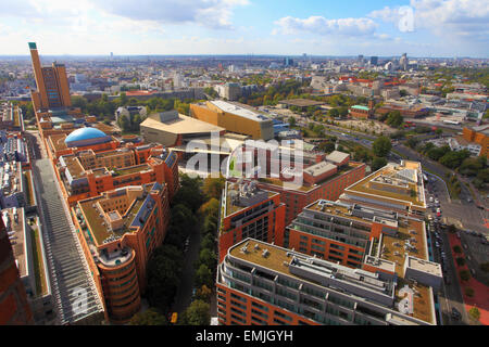 Deutschland, Berlin, Potsdamer Platz, allgemeine Luftbild, Panorama, Stockfoto