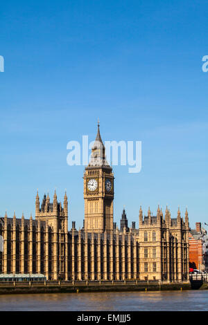 Ein Blick auf die Houses of Parliament in London. Stockfoto