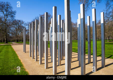 Die Gedenkstätte im Hyde Park in Gedenken an die Opfer von Bombenanschlägen der 7. Juli in London. Stockfoto