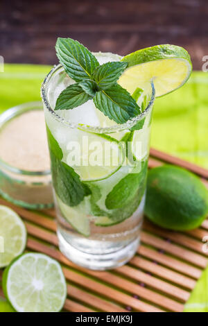 Mojito Limette alkoholisches Getränk Cocktail Stockfoto