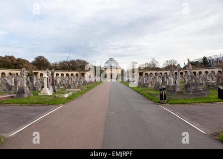 Die Kapelle und der Kolonnade, Brompton Cemetery in London Stockfoto