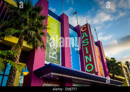 Casino-Arkade entlang der Promenade in Santa Cruz, Kalifornien. Stockfoto