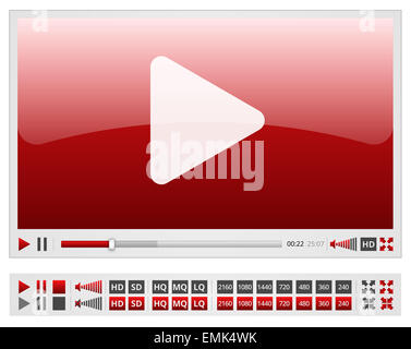 Roten videoplayer Stockfoto