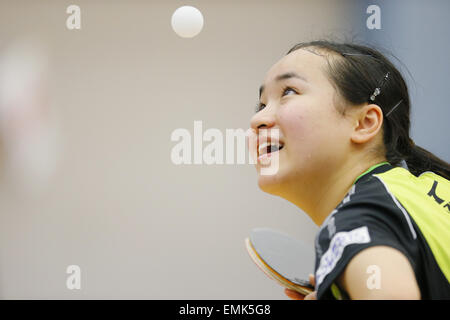 Tokyo im Ajinomoto National Training Center, Tokyo, Japan. 22. April 2015. Mima Ito (JPN)-Tischtennis: Japan Nationalmannschaft Training für 2015 Tischtennis Weltmeisterschaften in Tokio auf Ajinomoto National Training Center, Tokyo, Japan. © Yusuke NakanishiAFLO SPORT/Alamy Live-Nachrichten Stockfoto