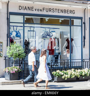 Shop von Mode-Designerin Diane von Fürstenberg oder Diane von Furstenberg, London, England, Vereinigtes Königreich Stockfoto