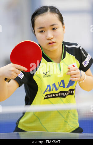 Tokyo im Ajinomoto National Training Center, Tokyo, Japan. 22. April 2015. Mima Ito (JPN)-Tischtennis: Japan Nationalmannschaft Training für 2015 Tischtennis Weltmeisterschaften in Tokio auf Ajinomoto National Training Center, Tokyo, Japan. © Yusuke NakanishiAFLO SPORT/Alamy Live-Nachrichten Stockfoto