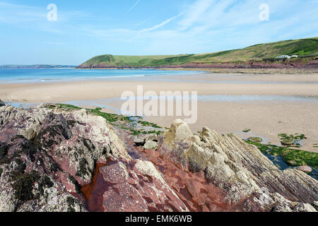 Manorbier Strand, Pembrokeshire Coast National Park, West Wales Stockfoto