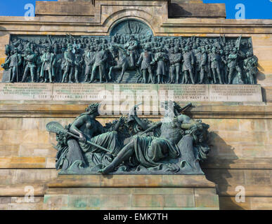 Niederwald Denkmal, UNESCO-Weltkulturerbe, Rüdesheim am Rhein, Rheinschlucht, Hessen, Deutschland Stockfoto