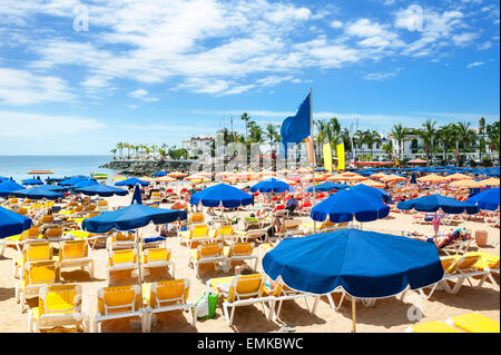 Schöne Strand von Puerto de Mogan, Gran Canaria. Stockfoto