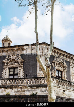 alten Palast Palazzo Biscari in Catania City, Sizilien, Italien Stockfoto