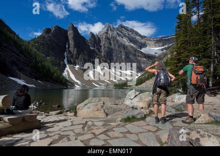 Lake Agnes in der Nähe von Lake Louise, Alberta, Kanada, Stockfoto