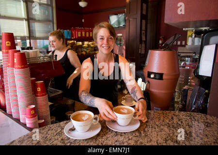 Café in der Stadt Vancouver Stockfoto