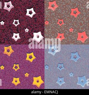 Reihe von geometrischen Musterdesign Hintergründen Stock Vektor