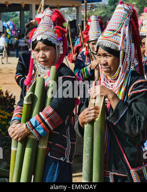 Akha Frauen während eines Festivals in Doi Mae Salong, Thailand Stockfoto