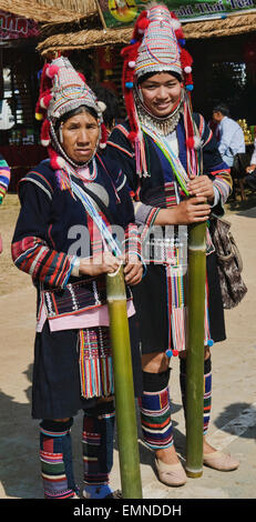 Akha Frauen während eines Festivals in Doi Mae Salong, Thailand Stockfoto