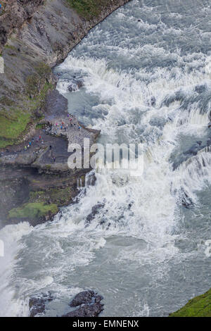 Gullfoss Wasserfall, Island. Übersetzt aus dem Isländisch, Englisch bedeutet Golden fällt. Stockfoto