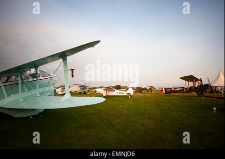 CHICHESTER, ENGLAND - 12.-14. September 2014: Freddie März Spirit of Aviation Flugzeuge auf dem Display beim Goodwood Revival. Stockfoto