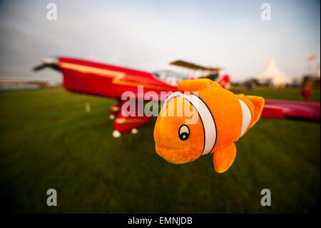 CHICHESTER, ENGLAND - 12.-14. September 2014: Freddie März Spirit of Aviation Flugzeuge auf dem Display beim Goodwood Revival. Stockfoto