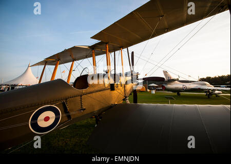 CHICHESTER, ENGLAND - 12.-14. September 2014: Freddie März Spirit of Aviation Flugzeuge auf dem Display beim Goodwood Revival. Stockfoto