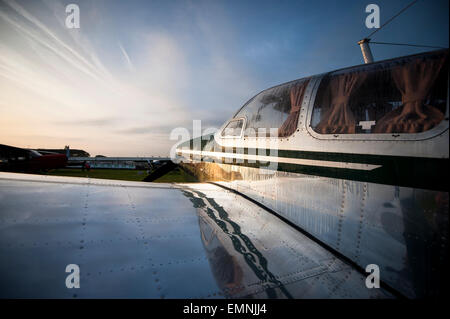 CHICHESTER, ENGLAND - 12.-14. September 2014: Freddie März Spirit of Aviation Flugzeuge auf dem Display beim Goodwood Revival. Stockfoto