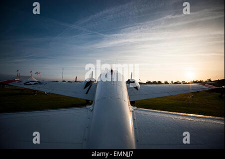 CHICHESTER, ENGLAND - 12.-14. September 2014: Freddie März Spirit of Aviation Flugzeuge auf dem Display beim Goodwood Revival. Stockfoto