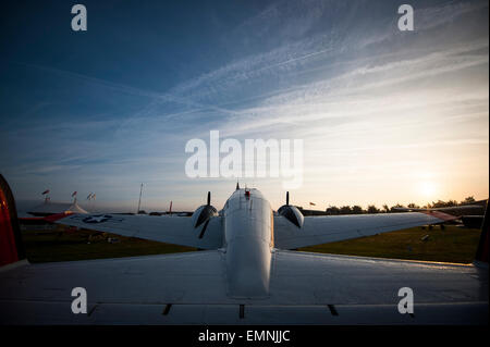 CHICHESTER, ENGLAND - 12.-14. September 2014: Freddie März Spirit of Aviation Flugzeuge auf dem Display beim Goodwood Revival. Stockfoto