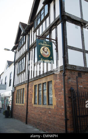 Pub Hotelschild des Shakespeare Pub in Stratford-upon-Avon Stockfoto