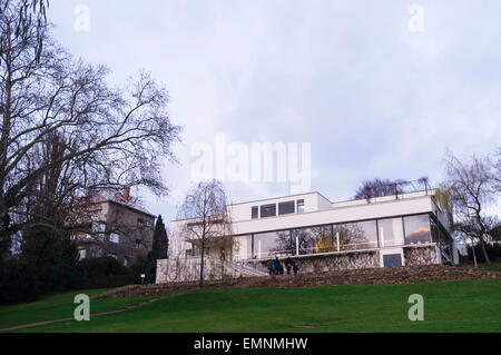 Villa Tugendhat von Mies van der Rohe. Zwischen 1928 und 1930 erbaut, wurde bald zu einer Ikone der Moderne. Brno, Tschechische Republik Stockfoto