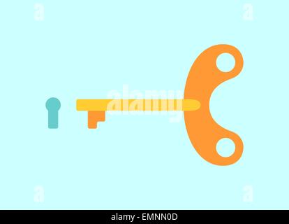 Schlüssel und Schlüsselloch. Symbol, Symbol, Vektor-illustration Stock Vektor