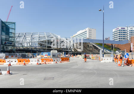 Bauarbeiten weiter am Bahnhof Birmingham New Street Stockfoto