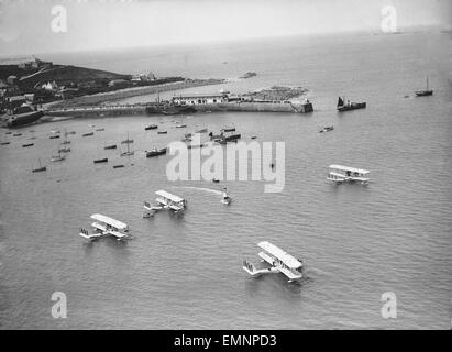 Blick auf den Scilly-Inseln, St. Margarets Bay. Prince Of Wales die Inseln zu besuchen. Stockfoto