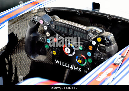 2014-Williams Formel1-Wagen - Nahaufnahme des Lenkrades Stockfoto