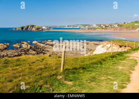 Annäherung an Größe Strand auf dem Küstenpfad Devon England UK Europe Stockfoto