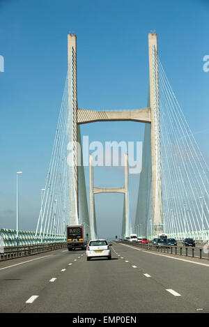 Autobahn M4 und der Severn-Brücke trennt England und Wales UK Autofahrer haben eine Mautpflicht, die Brücke zu verwenden Stockfoto