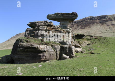 Bunnet Stein erodierten Sandstein Fife Schottland April 2015 Stockfoto