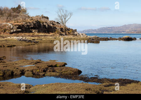 Malerische Aussicht auf die Berge rund um Loch Torridon, Wester Ross, Schottland, Vereinigtes Königreich Stockfoto