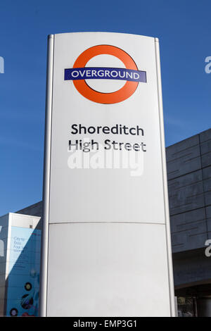 Oberirdischen Rondell für Shoreditch High Street Stockfoto