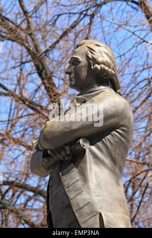 Boston Massachusetts Freedom Trail Wahrzeichen Sam, Samuel Adams Statue. Stockfoto