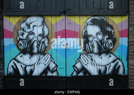London, UK. 21. April 2015. Street Art (Graffiti) entlang Brick Lane im Osten Londons. Bildnachweis: David Mbiyu / Alamy Stockfoto