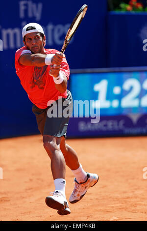 Spanien. 21. April 2015. Fernando Verdasco (ESP), 21. April 2015 - Tennis: Tennis-Turnier der ATP 500 World Tour Barcelona Open Banco Sabadell während Singles 1. Runde match bei der Real Club de Tenis Barcelona in Spanien. © D.Nakashima/AFLO/Alamy-Live-Nachrichten Stockfoto