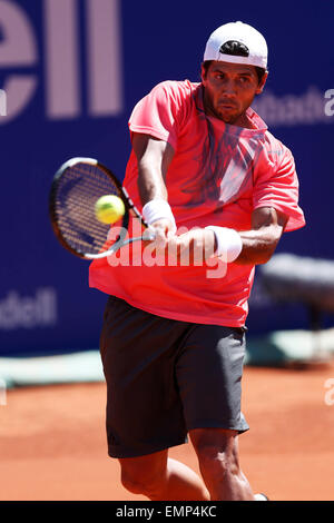 Spanien. 21. April 2015. Fernando Verdasco (ESP), 21. April 2015 - Tennis: Tennis-Turnier der ATP 500 World Tour Barcelona Open Banco Sabadell während Singles 1. Runde match bei der Real Club de Tenis Barcelona in Spanien. © D.Nakashima/AFLO/Alamy-Live-Nachrichten Stockfoto