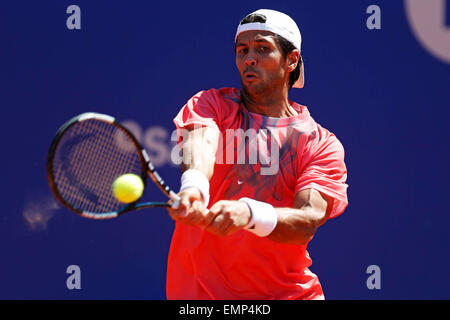 Spanien. 21. April 2015. Fernando Verdasco (ESP), 21. April 2015 - Tennis: Tennis-Turnier der ATP 500 World Tour Barcelona Open Banco Sabadell während Singles 1. Runde match bei der Real Club de Tenis Barcelona in Spanien. © D.Nakashima/AFLO/Alamy-Live-Nachrichten Stockfoto